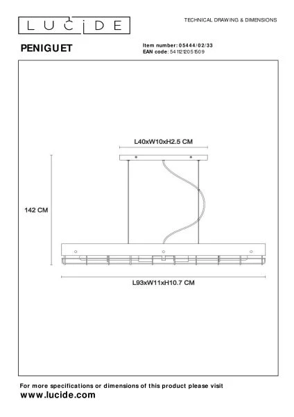 Lucide PENIGUET - Hanglamp - 2xE27 - Groen - technisch